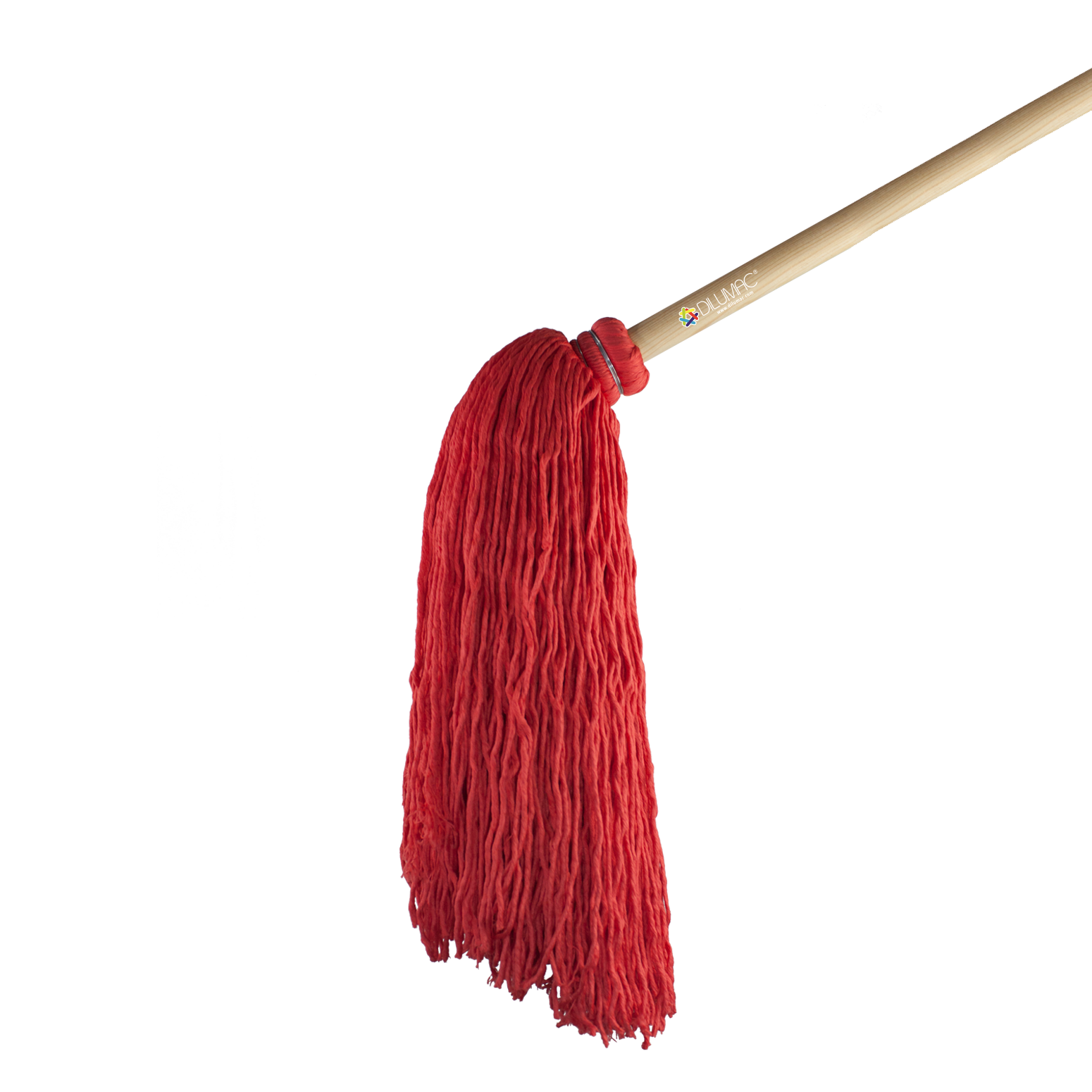 Trapeador Forjado con Bastón de Madera Rojo